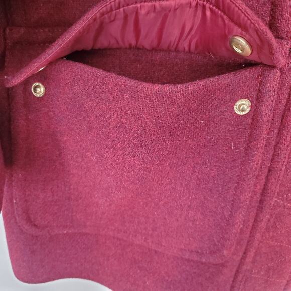 J. Crew Chateau Parka in Italian Stadium Cloth Wool Burgundy Red G9093 Size 4 - Picture 6 of 9